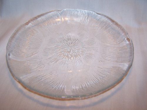 ARCOROC Crystal France FLEUR Clear Glass Salad Plate Beautiful!