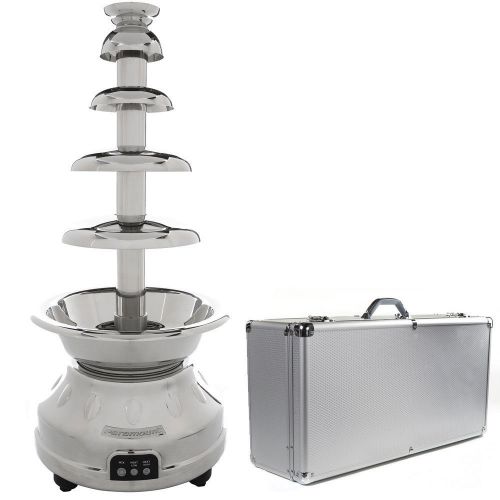 New paramount 29” stainless steel commercial chocolate fondue fountain with case for sale