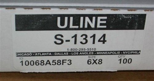 ULINE S-1314 6 x 8 OPEN END STATIC SHIELDING BAGS (100/BOX) – Lot of 6 Boxes