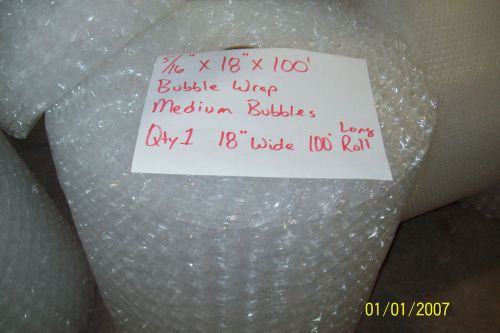 Bubble Wrap 5/16&#034; x 18&#034; Wide x 100&#039; Long Medium Bubbles Free Ship Perf Every 12&#034;