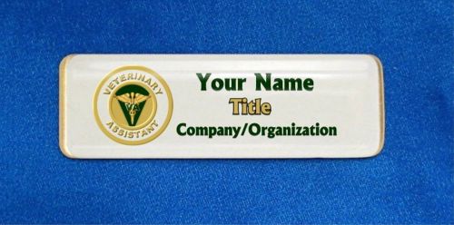 Veterinary Assistant Seal Custom Personalized Name Tag Badge ID VA Vet Office