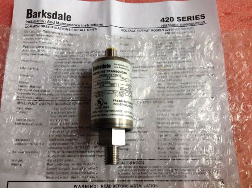 Barksdale Pressure Transducer 423T4-25-U 9-30VDC, Output .5-5.5VDC 10PSIG