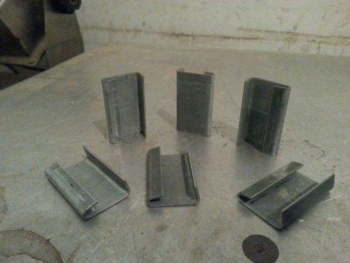 1000 x 5/8&#034; banding clips 1 1/2&#034; seal semi open galvanized strapping 23# signode for sale