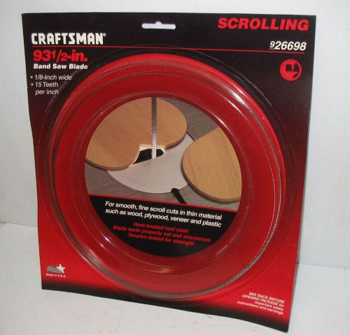 Craftsman No. 926698 Band Saw Blade 1/8&#034; x 15 tpi x 93-1/2&#034;  New In Box