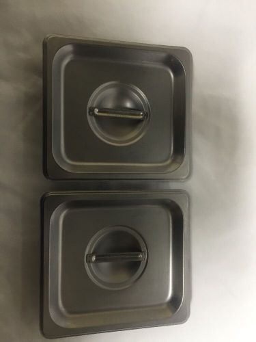 Lot Of 2 Winco SPSCS Solid Lid Top For 1/6 Size Steam Pans (NSF)