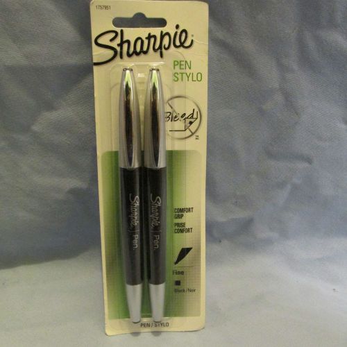 Sharpie Pen Stylo Comfort Grip Black Ink 1878154 2pk New