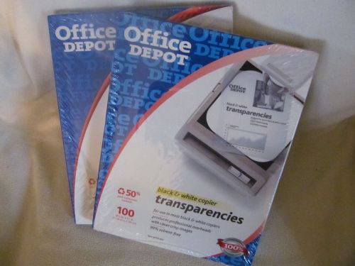Office Depot Black &amp; White Transparancies - 2 boxes - 100 count each - #753-631