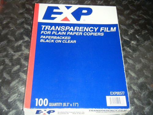 NEW in Box, EXP Transparency Film, Paper Backed, for Copiers, EXP00577 3M