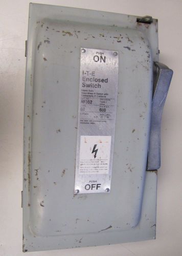 I-t-e siemens nf-352 nf352 60a 60 a amp 600v un-fused safety disconnect switch for sale