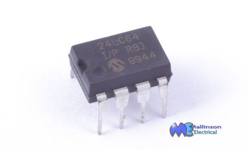 24LC64 I/P EEPROM IC serial 64K 8 pin DIL DIP8