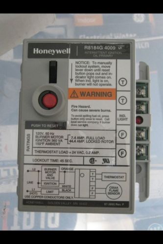 New honeywell tradeline r8184g 4009 protectorelay oil burner control for sale