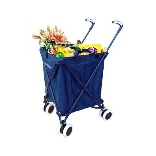 Folding Shopping Cart Utility Cart Transport Up to 120 Pounds Sturdy Steel Frame