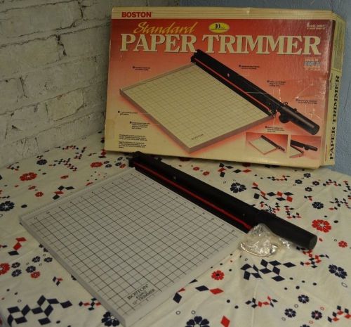BOSTON 15&#034; Guillotine Paper Cutter Photo Trimmer #26912 WOODEN BASE IN Box 1991
