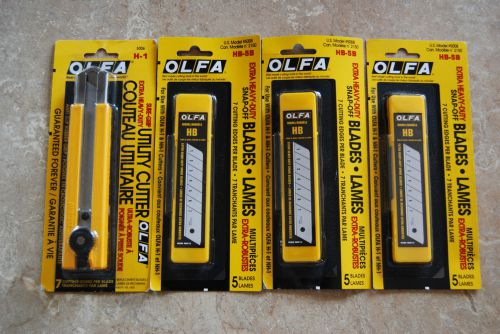 OLFA H-1 Utility Knife #5006 &amp; 3pks Replacement Blades HB-5B #5008