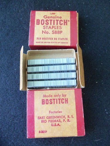 Vintage Bostitch Staples!  2 BOXES!  NO. SB8P!  ORIGINAL BOX!