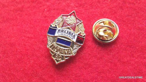 TIJUANA MEXICO POLICE Badge,Mini Metal LAPEL PIN,MEXICAN POLICIA,Gold SHIELD