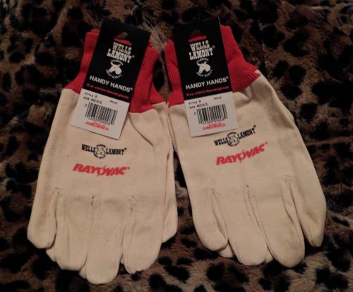 WELLS LAMONT HANDY HANDS (8) PAIRS 8 oz. Cotton Flannel Gloves
