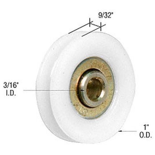 1&#034; nylon ball bearing sliding screen door replacement roller 3/16&#034; center hole for sale