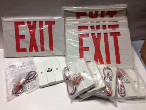 Lot of 5 Exit Signs (faceplate only) with mounts.. NO LIGHTS..