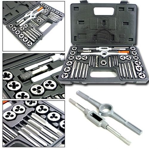 80pc tap and die set 40pc metric &amp; 40pc sae thread renewing tools re-thread for sale