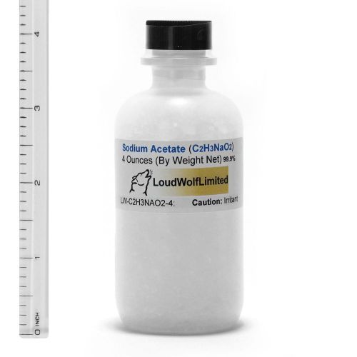 Sodium Acetate  Ultra-Pure (99.9%)  Medium Crystals  4 Oz  SHIPS FAST from USA