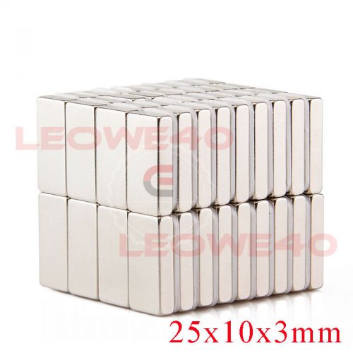 5/10/25x n50 25x10x3mm rectangular magnet rare earth neodymium n712 from london for sale