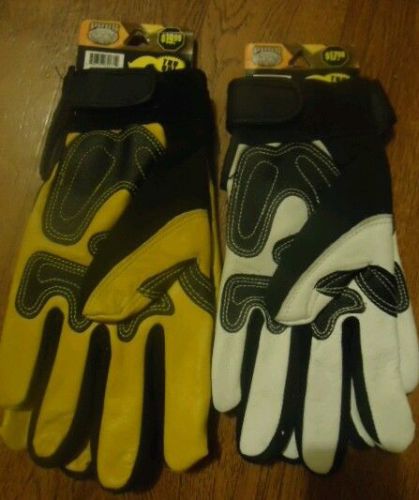 2 Pair Pugs Work Gloves, All Trade, 1 pair lined cow hide heavy duty, $38 retail