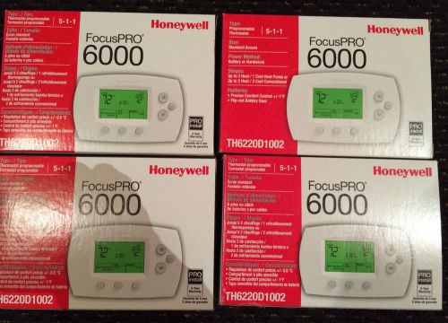 Lot of four honeywell focuspro 6000 thermostats for sale