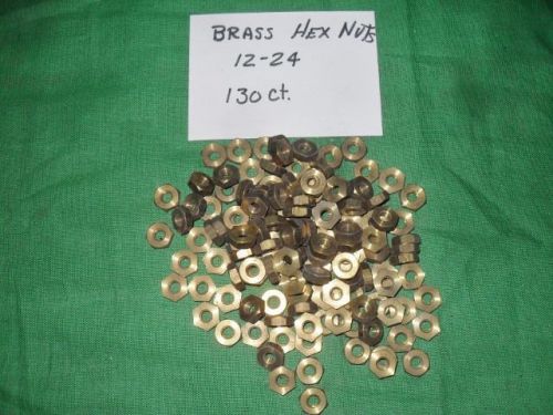HEX Head BRASS Machine HEX Nuts 12-24  NOS  130 ct.  7/16&#034; across flats