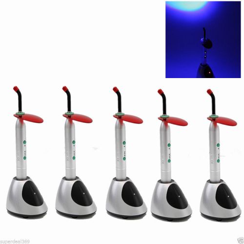 5 pcs Dental Wireless Cordless LED Curing Light Lamp Orthodontics 2000mw/cm2 CC