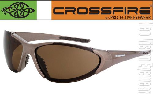 Crossfire core polarized brown high definition safety glasses sunglasses z87+ for sale