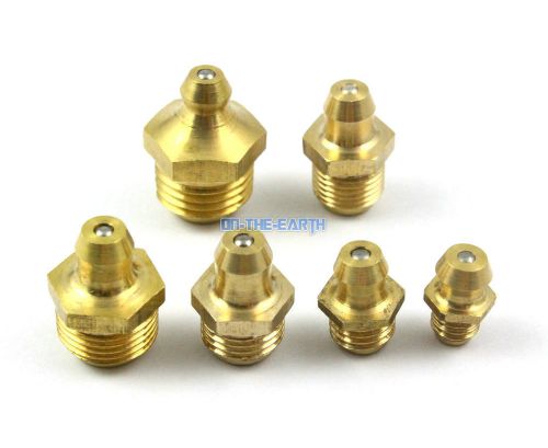 20 Pieces M12 Brass Straight Grease Zerk Grease Nipple Fitting