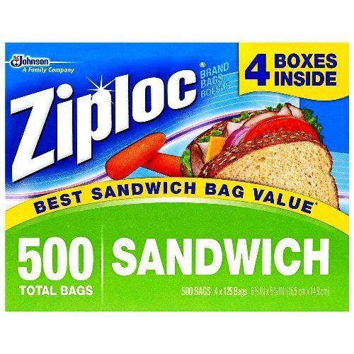 Ziploc Sandwich Bags 125 Count Food Storage Fresh fruits veggies chips Pack of 4