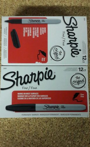 60 Sharpie Permanent Fine-Point Markers Black 30001 New in Box (5 dozens)