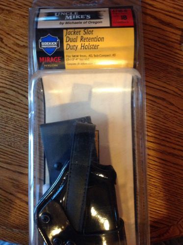 NEW Uncle Mike’s Jacket Slot Duel Retention Duty Holster 6718-8 Right Hand Sz 18