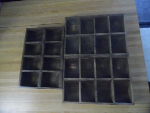 3 VINTAGE STAINED WOOD BUSINESS TILL MONEY DRAWER INSERTS