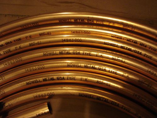 1&#034; K Copper coil tubing 58 feet  Water service