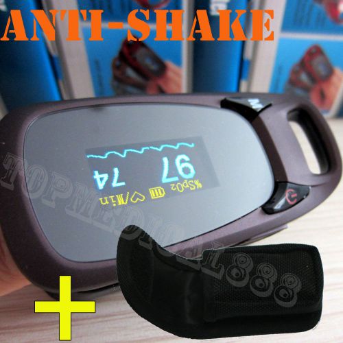+Pouch/Case/Bag Anti-shake Pulse Oximeter Blood Pressure SPO2 PR OLED Alarm Beep