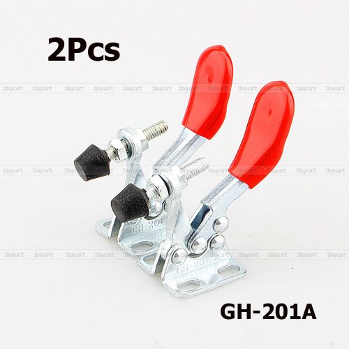 2pc Horizontal Antislip Plastic Covered Handle Toggle Clamp Hand Tool GH-201A