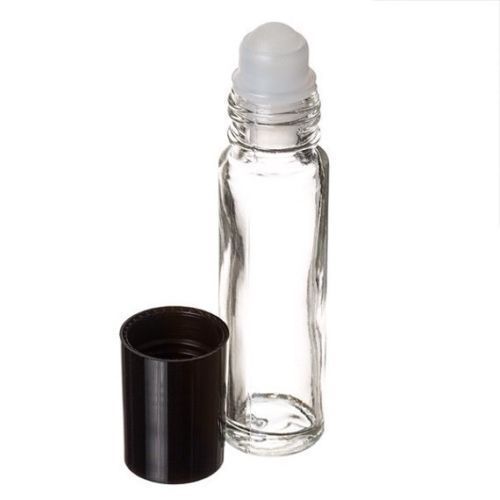 12 Pack - 10 ml (1/3 oz) Roll On Glass Bottle Plain/Flint