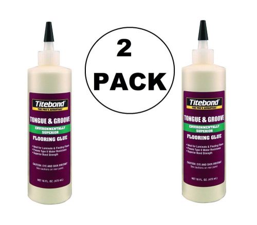2 pack titebond 2104 tongue and groove glue bottles, 16 oz each for sale