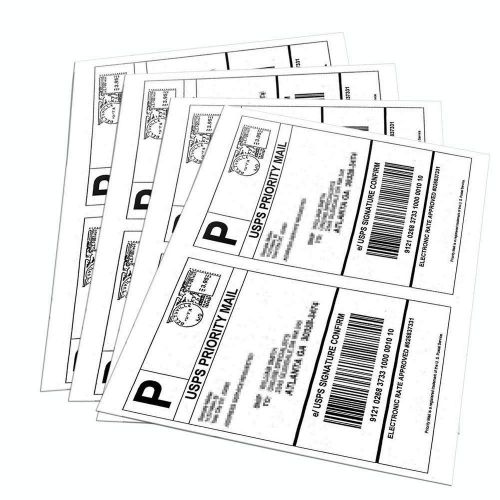 1000 Self Adhesive Shipping Labels 2 Per Sheet for USPS Paypal UPS Ebay 8.5x11