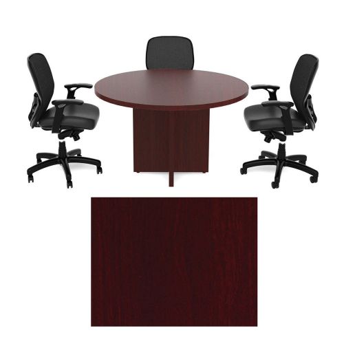 Cherryman 42 inch round conference table amber sienna mahogany laminate for sale