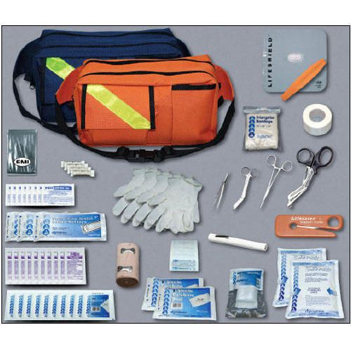 Emi 857 orange trauma pac ems first responder first aid kit for 20&#034; to 54&#034; waist for sale