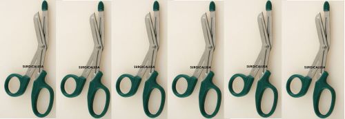 6 Utility Scissors Serrated Blade, Teal Color Handle Surgical Instruments