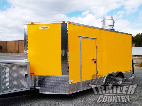 New 8.5 x16 v-nose enclosed concession food vending bbq mobile kitchen trailer for sale