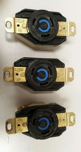 Lot of 3, hubbell l6-30r twist-lock receptacles 30a, 250v hbl2620 for sale