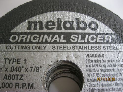 Metabo Slicer Cutting Wheels 4-1/2&#034;x .040&#034;x 7/8&#034; P/N 655331000 - New Lot of 10pc