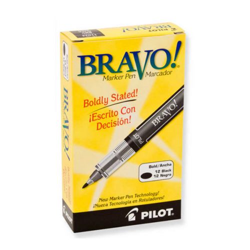 Pilot - Bravo Liquid Ink Marker Pen, Bold Point, Black Ink, Sold as 1 Each, P...