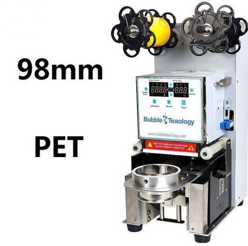 98mm PET Automatic Bubble Tea Sealer Machine Electric Boba Cup Sealer Film LED